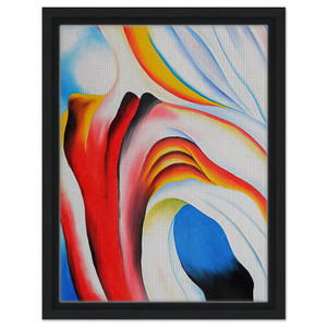 Georgia OKeeffe  Music Pink and Blue Framed Canvas