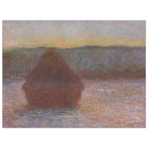 claude monet  Stack of Wheat Thaw Sunset Aluminum Print