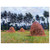 claude monet  Haystacks Overcast Day Aluminum Print
