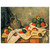 Paul Cezanne  Curtain Jug and Fruit Wood Print
