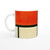 Piet Mondrian Tableau 3 Orange-Red Yellow Black Blue Gray Ceramic Mug