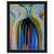 Georgia OKeeffe  Gray line with black blue and yellow Framed Canvas