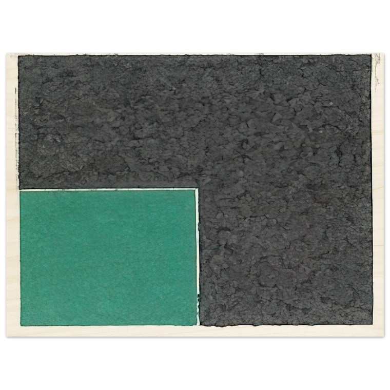 Ellsworth Kelly  Colored Paper Image XVIII  Green Square with Grey  Wood Print
