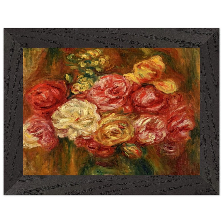 Pierre-Auguste Renoir Bouquet of Roses in a Green Vase Framed Art Print Poster