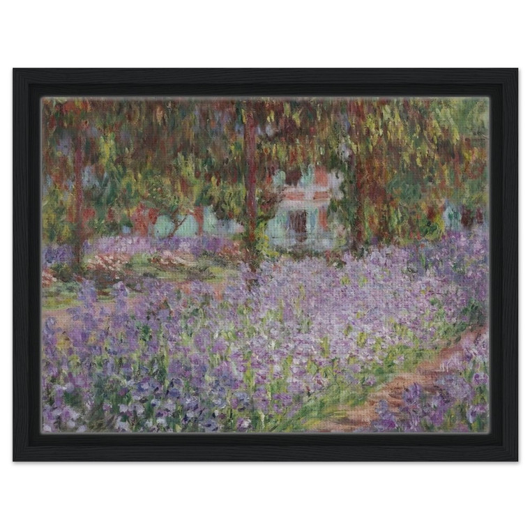 claude monet  Irises in Monets Garden Framed Canvas