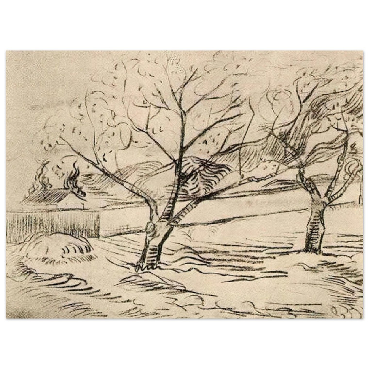 Vincent van Gogh  Two Trees Aluminum Print
