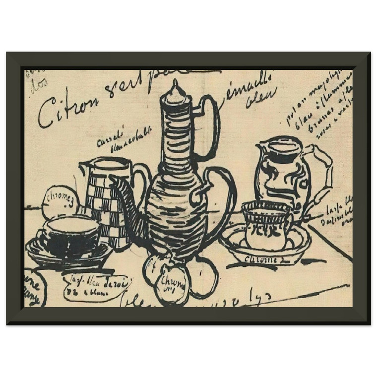 Vincent van Gogh STILL LIFE WITH COFFEE POT N2 Premium Metal Framed Art Print