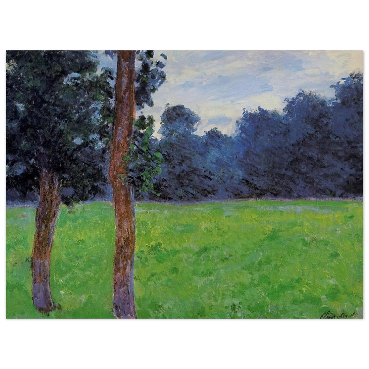 claude monet  Two Trees in a Meadow Aluminum Print