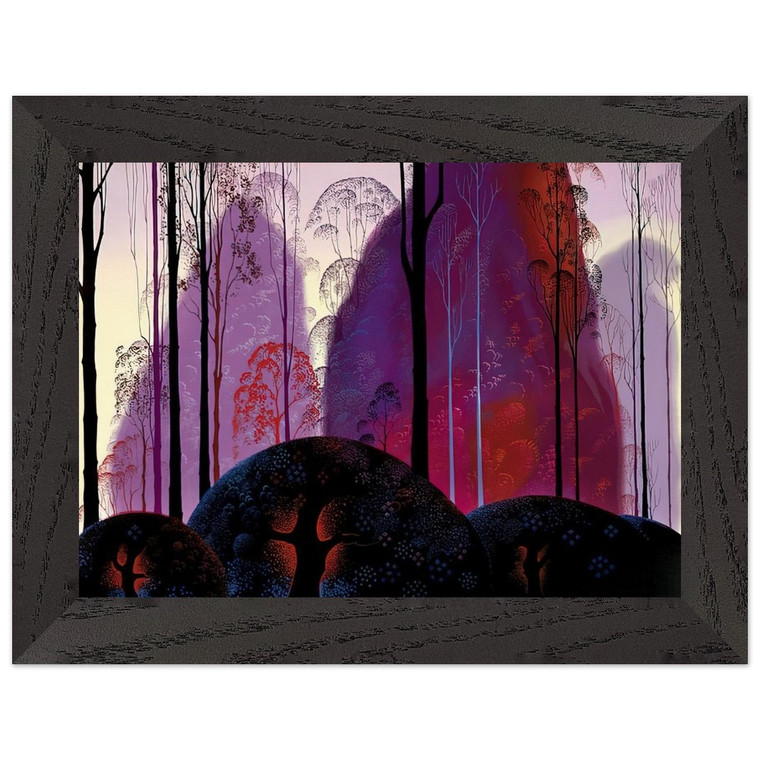 Eyvind Earle  Mauve Red and Purple Premium Wooden Framed Art Print / Poster