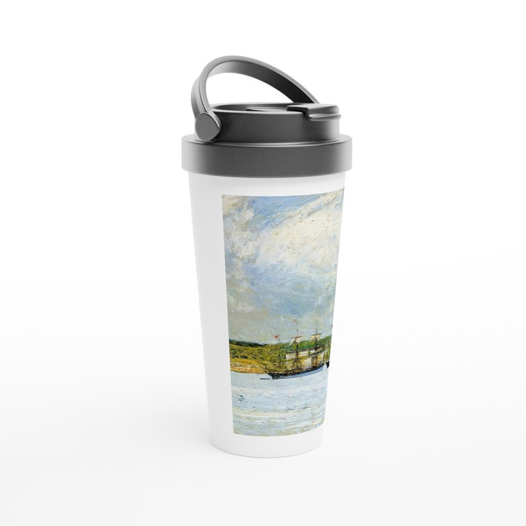 Childe Hassam - A Parade of Boats Travel Mug