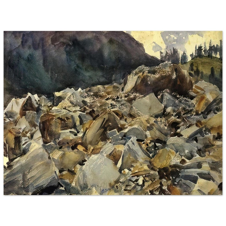 John Singer Sargent  Purtud Alpine Scene and Boulders Aluminum Print
