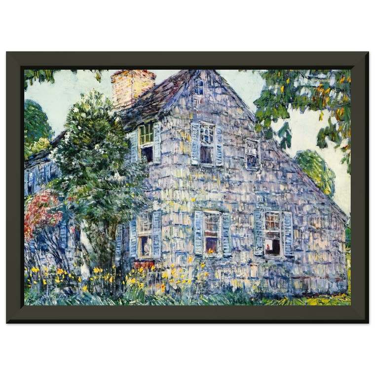 Childe Hassam  Old House East Hampton Premium Metal Framed Art Print / Poster