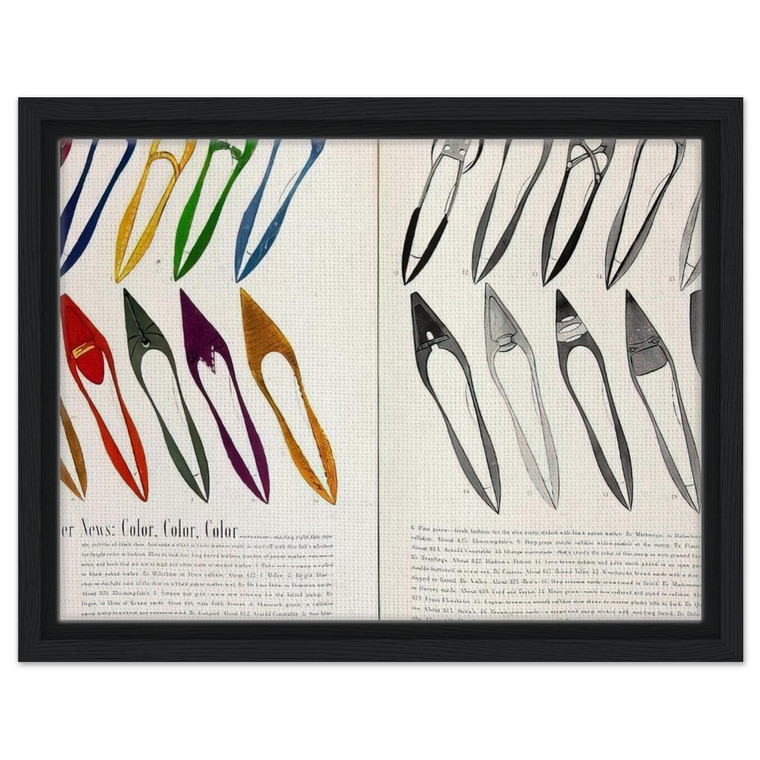 Andy Warhol  Shoe Advertisement for IMiller  Harpers Bazzar  Framed Canvas