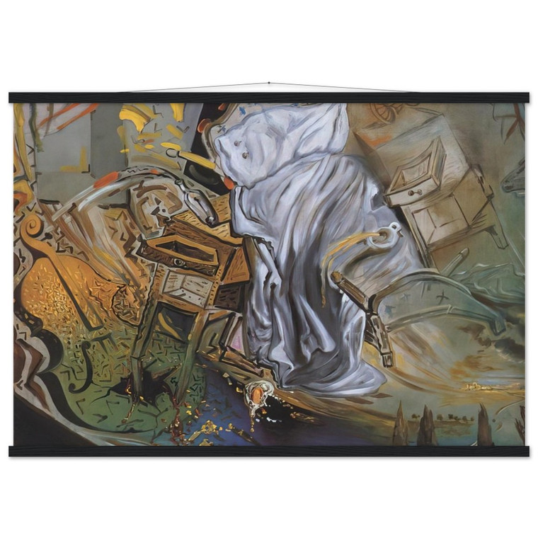 Salvador Dali Bed and Tables Attacking Cello Poster with Hanger