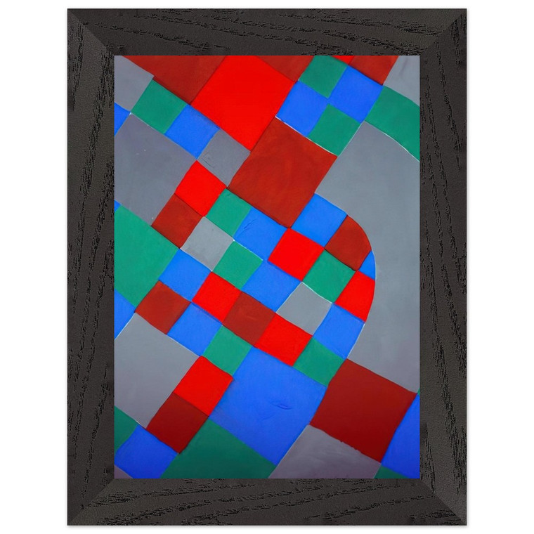 Sonia Delaunay Color Word Poetry Premium Wooden Framed Art Print / Poster