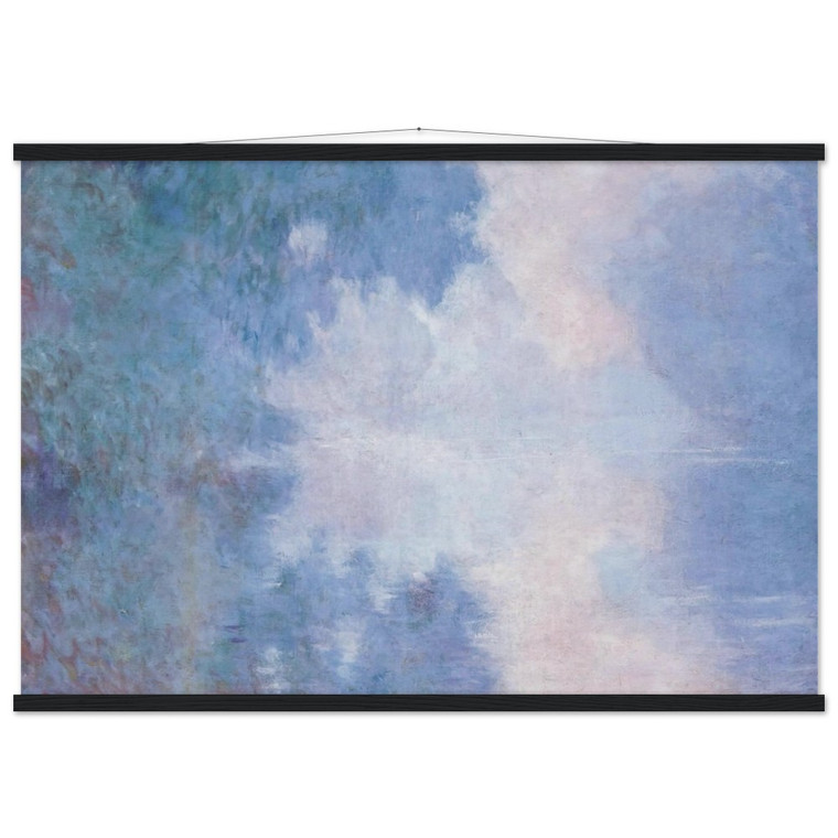 Monet Morning on the Seine Mist Matte Paper Poster with Hanger