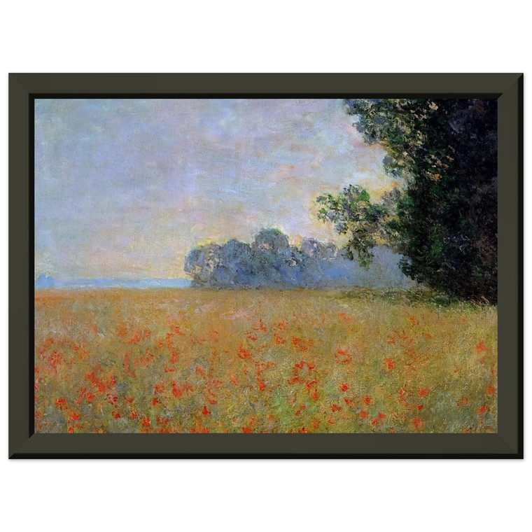 claude monet  Oat and Poppy Field Premium Metal Framed Art Print / Poster