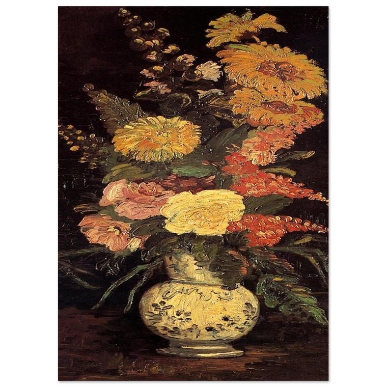 Vincent van Gogh Vase with Asters Salvia and Other Flowers Art Print