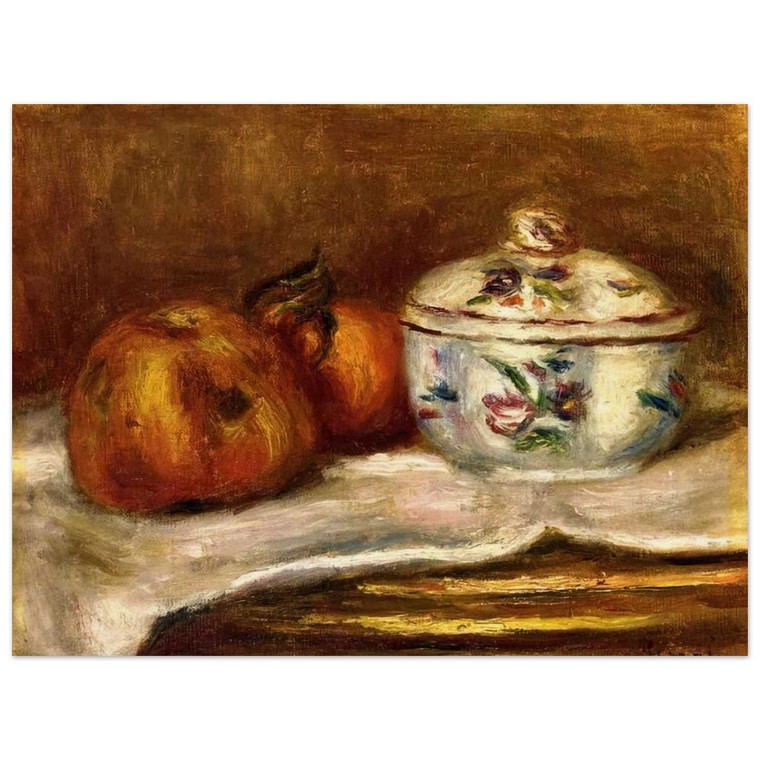 PierreAuguste Renoir  Sugar Bowl Apple and Orange Wood Print