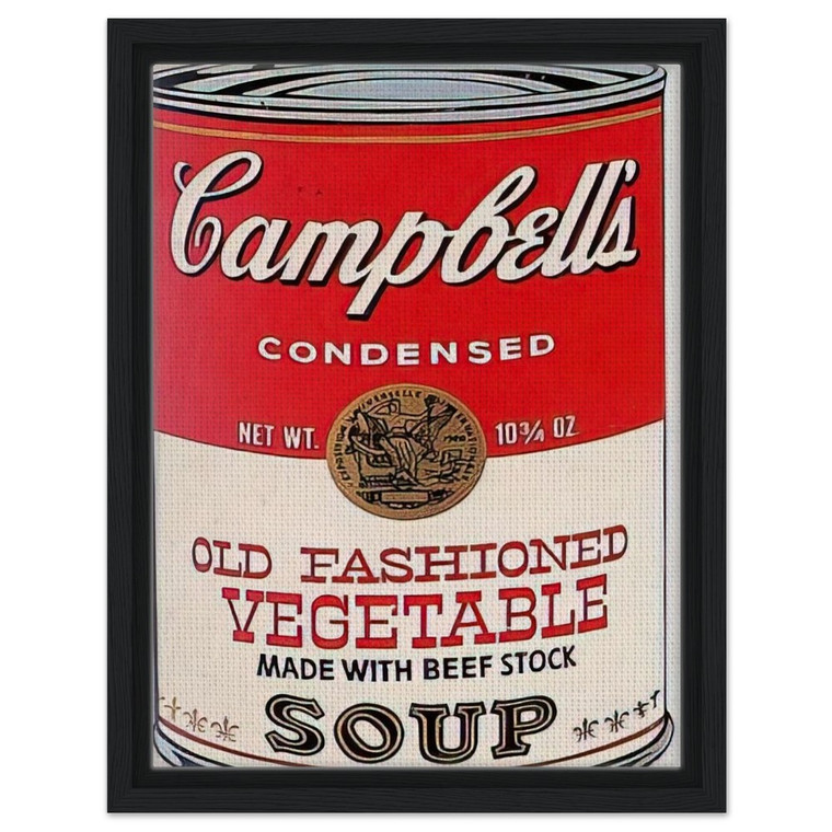 Andy Warhol  Campbells Soup Can  Old Fashioned Vegetable  Framed Canvas
