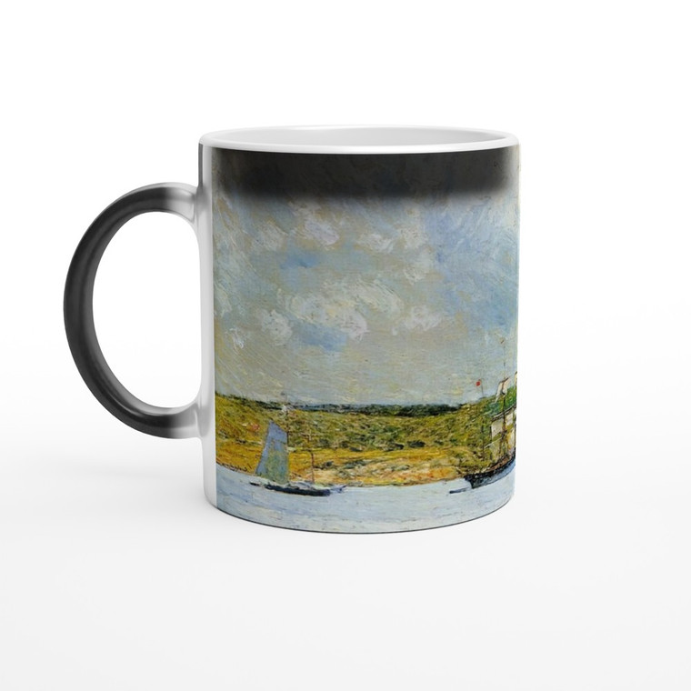 Childe Hassam - A Parade of Boats Magic Ceramic Mug