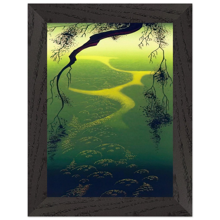 Eyvind Earle  Green Mist Premium Wooden Framed Art Print / Poster