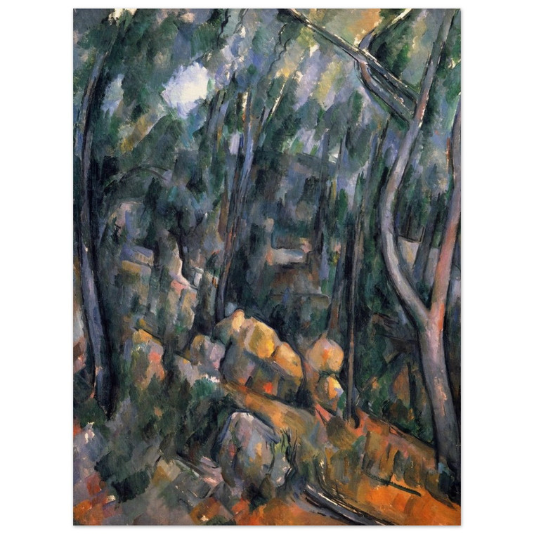 Paul Cezanne  Forest near the rocky caves above the Chateau Noir Wood Print