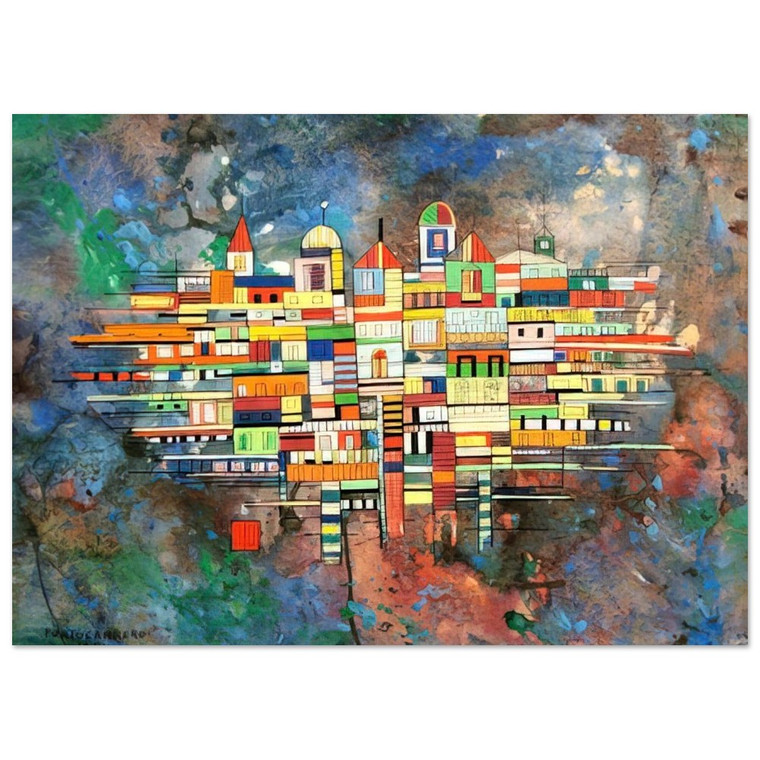 Rene Portocarrero  CITY 1954 Fine Art Poster / Art Print