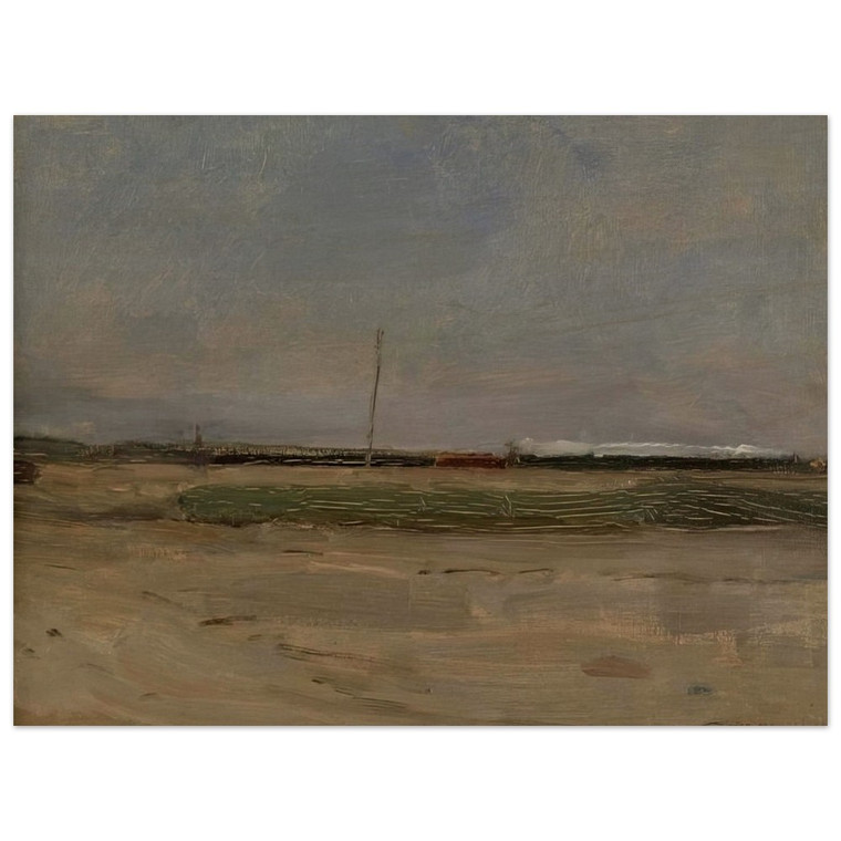 Piet Mondrian Polder Landscape Train Windmill Horizon Wood Print