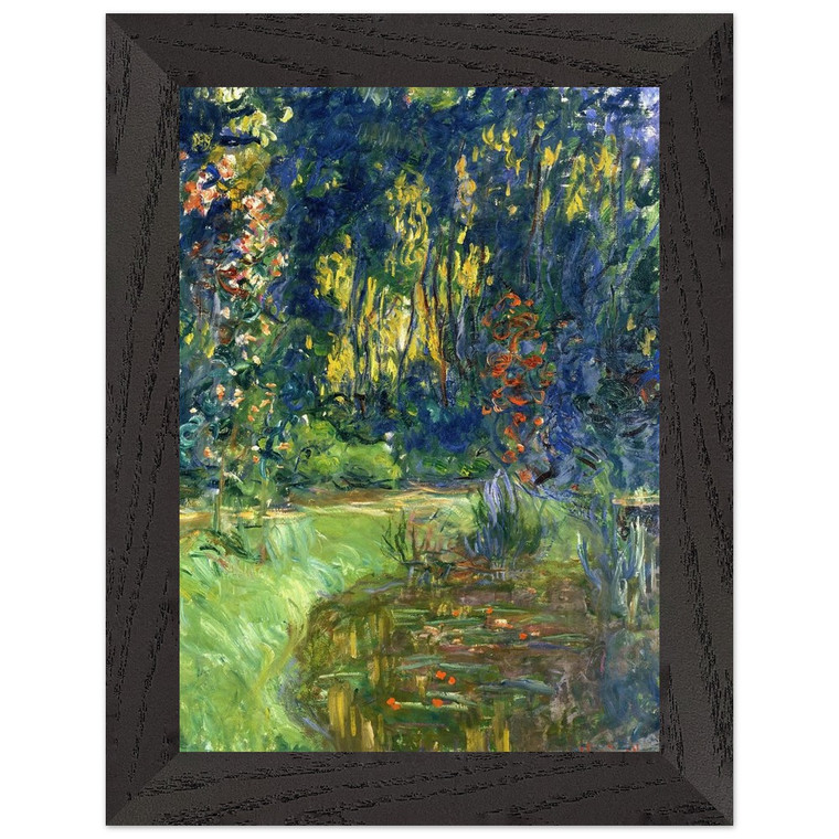 claude monet Water Lily Pond at Giverny Premium Wood Framed Art Print Poster