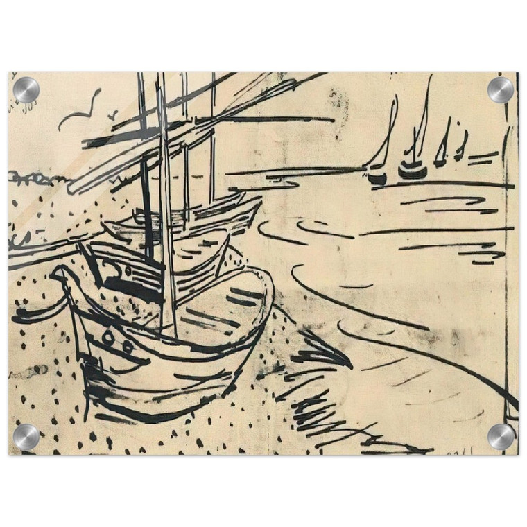 Vincent van Gogh  Fishing Boats on the Beach Acrylic Print
