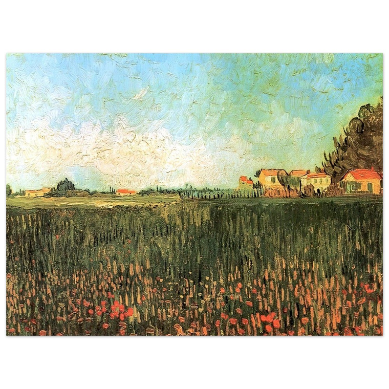 Vincent van Gogh  Farmhouses in a Wheat Field Near Arles Aluminum Print