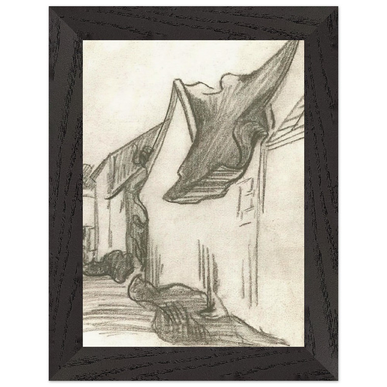 Vincent van Gogh  Village Street Sketch Premium Wooden Framed Art Print / Poster