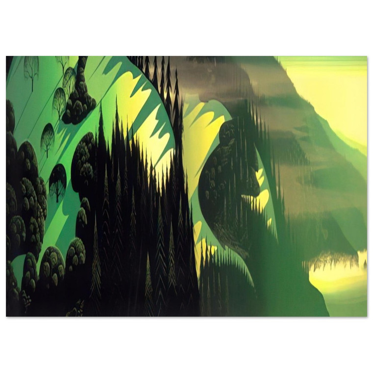 Eyvind Earle  Three Pastures by the Sea Fine Art Poster / Art Print