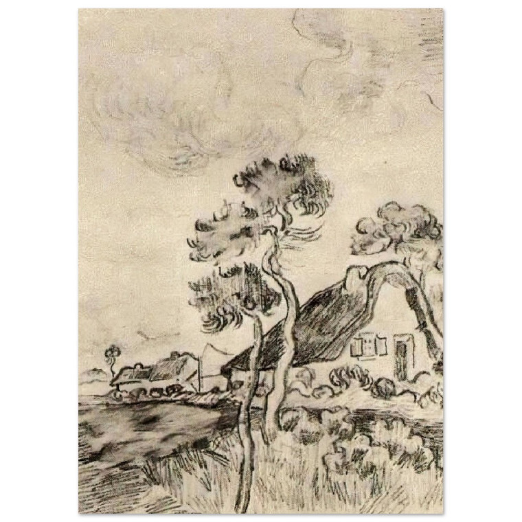 Vincent van Gogh  Cottages and Trees Fine Art Poster / Art Print