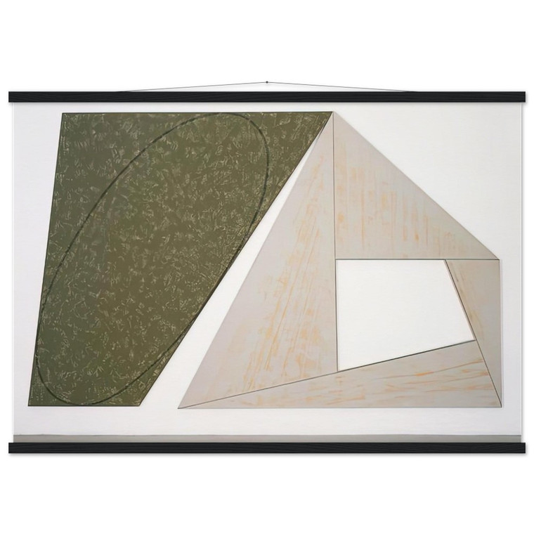 Robert Mangold GREEN TILTED ELLIPSE GRAY FRAME 1989 Matte Print