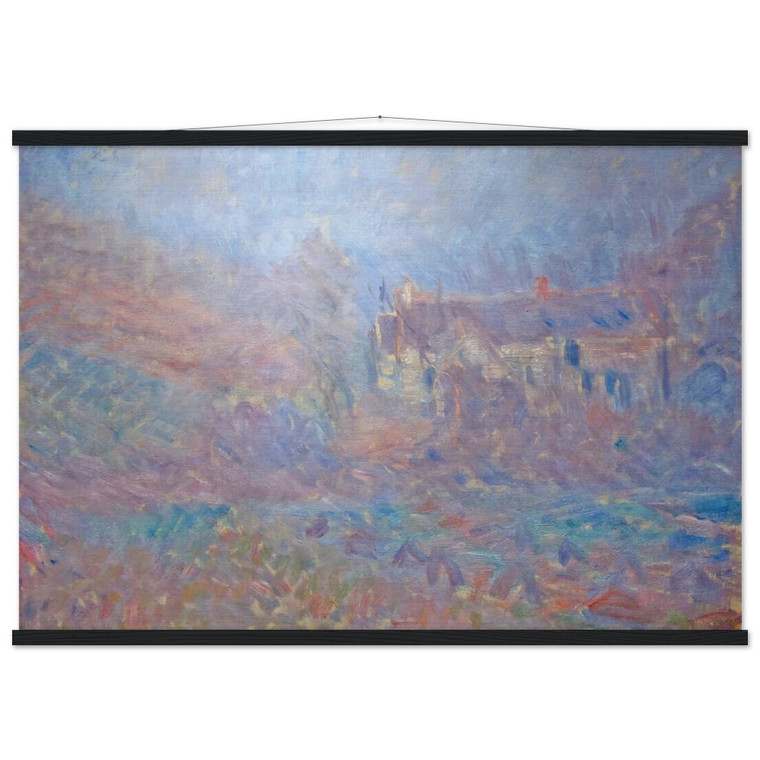 Monet Houses at Falaise Fog Museum-Quality Matte Paper Poster with Hanger