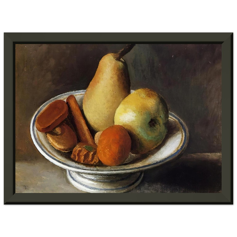 Pablo Picasso Fruit Bowl with Fruit 1918 Premium Metal Framed Art Print / Poster