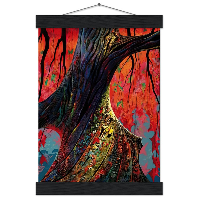 Eyvind Earle  Fire red and gold Museum-Quality Matte Paper Poster with Hanger