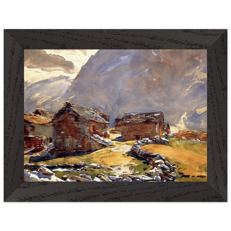 John Singer Sargent Simplon Pass Chalets Premium Wood Framed Art Print/Poster