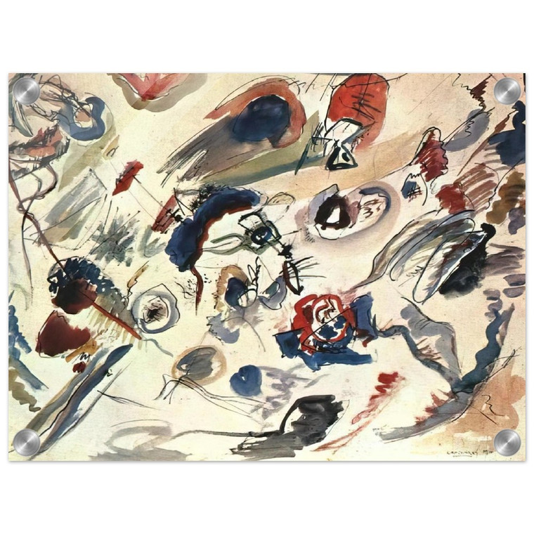 Wassily Kandinsky  FIRST ABSTRACT WATERCOLOR 1910 Acrylic Print