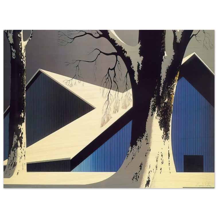 Eyvind Earle  Winter Quiet Wood Print