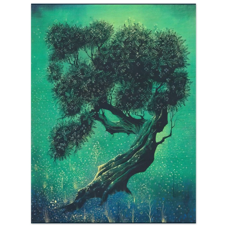 Eyvind Earle  Solitary Bonsai Wood Print