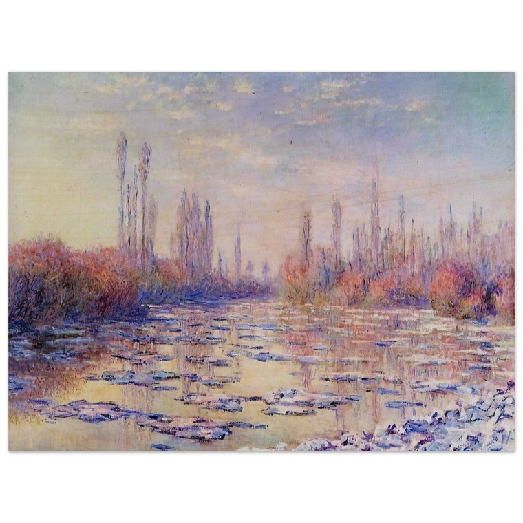 claude monet  Floating Ice on the Seine Wood Print