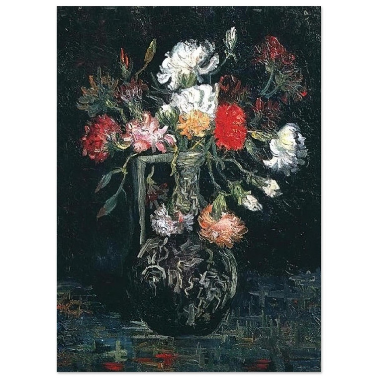 Vincent van Gogh  Vase with White and Red Carnations Fine Art Poster / Art Print