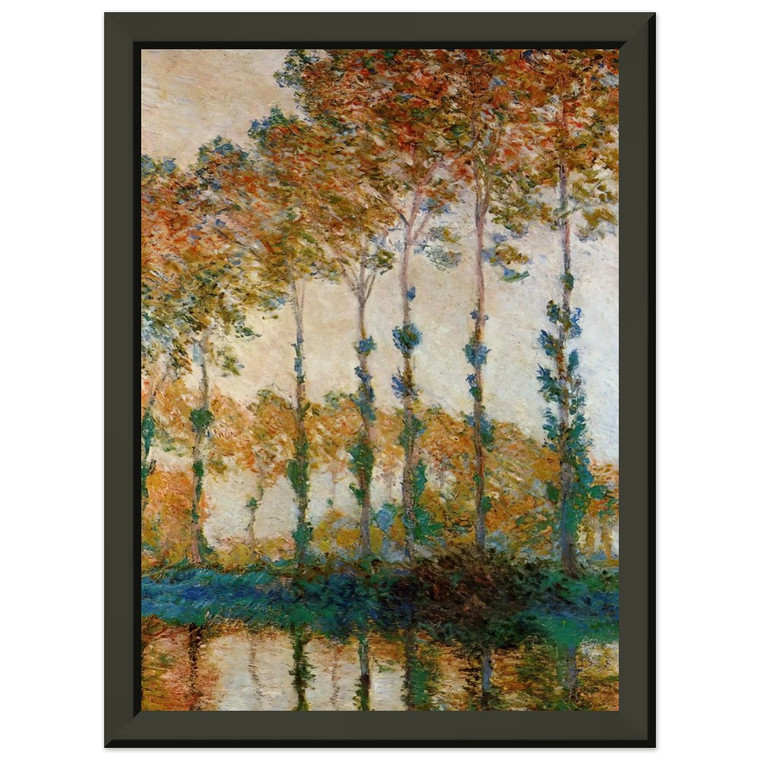 Monet Poplars on Epte Autumn Premium Metal Framed Art Print / Poster