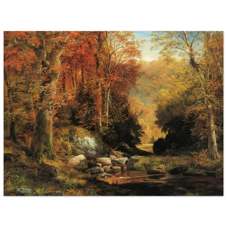 Thomas Moran  Cresheim Glen Wissahickon Autumn Wood Print