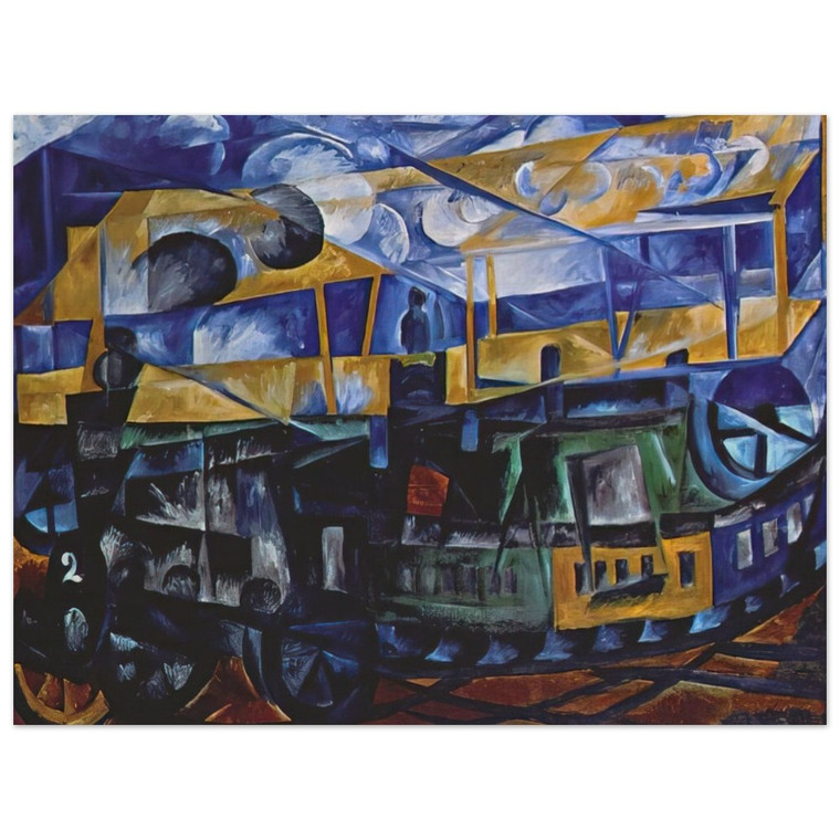 Natalia Goncharova  Airplane over train  1913 Wood Print