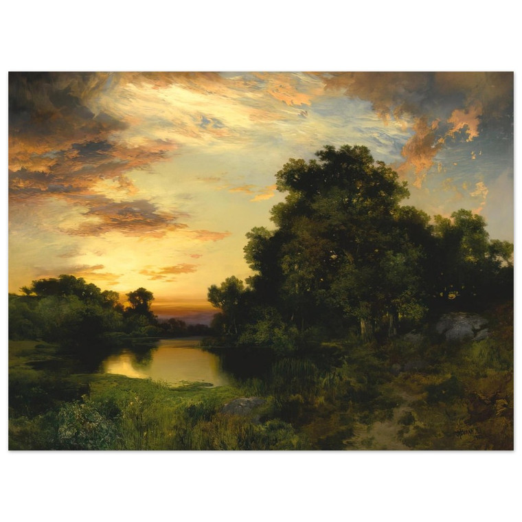Thomas Moran  Sunset on Long Island Aluminum Print