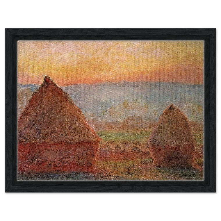 claude monet  Grainstacks at Giverny Sunset Framed Canvas